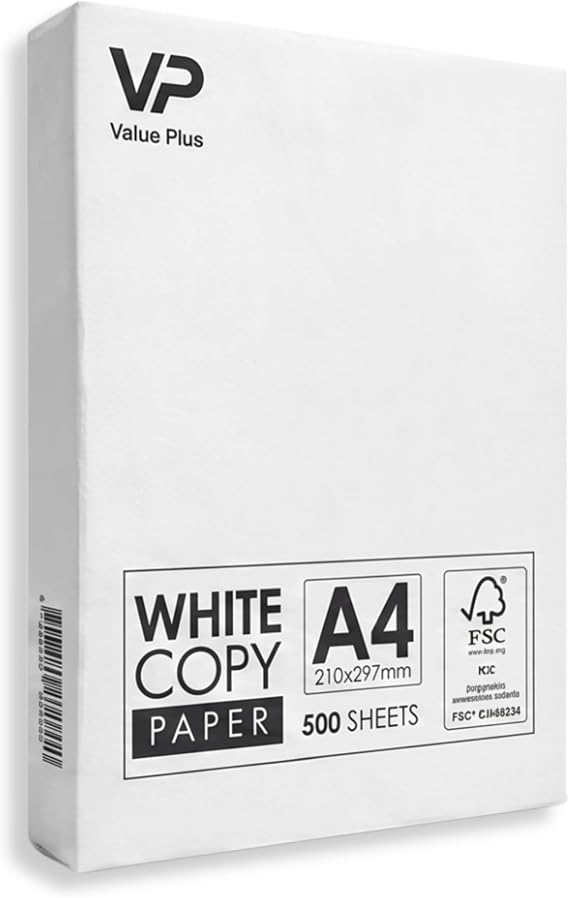 A4 Printer Paper - 500 Sheets | Bright White Multipurpose Copy Paper for Inkjet & Laser Printers | Reliable Everyday Printing for Home, School & Office Supplies