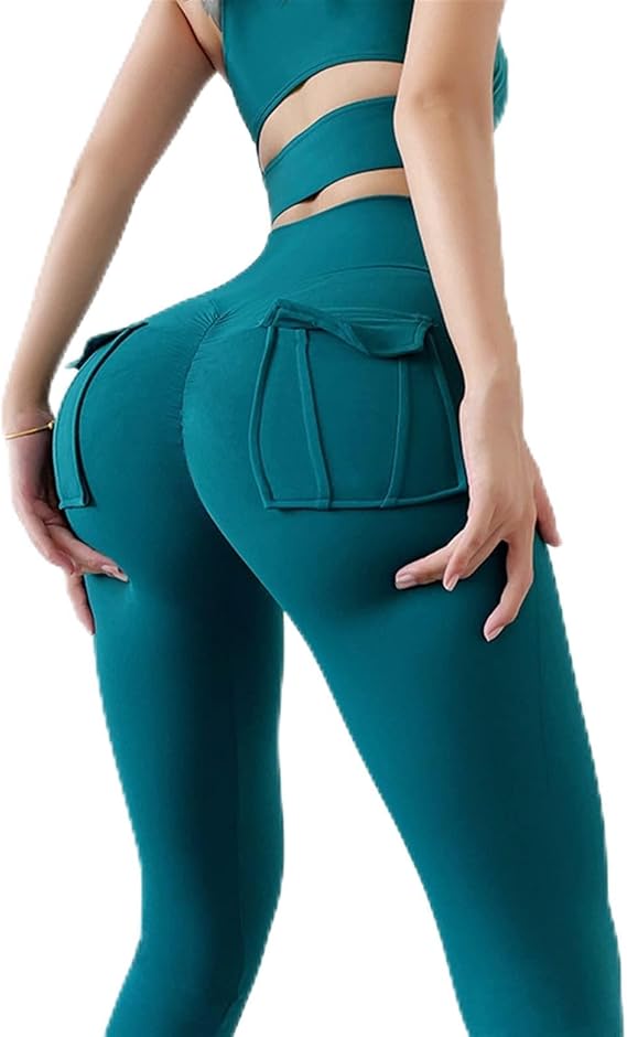 LSCZSLYH Winter Nude Sense High Waist Hip Lift Yoga Women Pocket Sports Tight Chrysanthemum Fitness Pants(C,S)