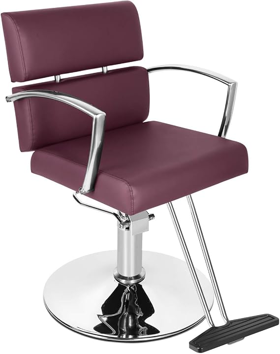Purple Vintage Salon Chair 360 Degrees Rolling Swivel Barber Chairs Hair Salon Spa Equipment