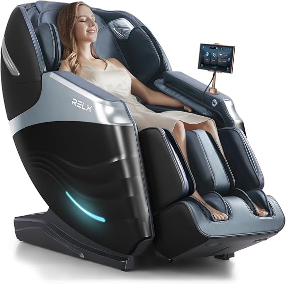 RELX Massage Chair Full Body with Body Scan, Zero Gravity, SL-Track, Black