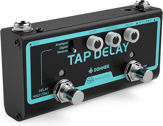 Donner Tap Delay Guitar Effect Pedal, 3 Delay Modes Digital Reverse Analogue with Tap Tempo Control
