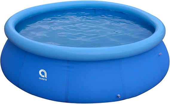 JLeisure Avenli 17808 12 Feet x 30 Inch Round Inflatable Outdoor Swimming Pool for Kids Ages 6 and Up, Small Above-Ground Pool, Blue