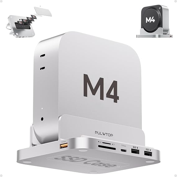 USB C Hub with 8TB M.2 SSD Enclosure for Mac mini M4/M4 Pro/M5 Pro/M6
