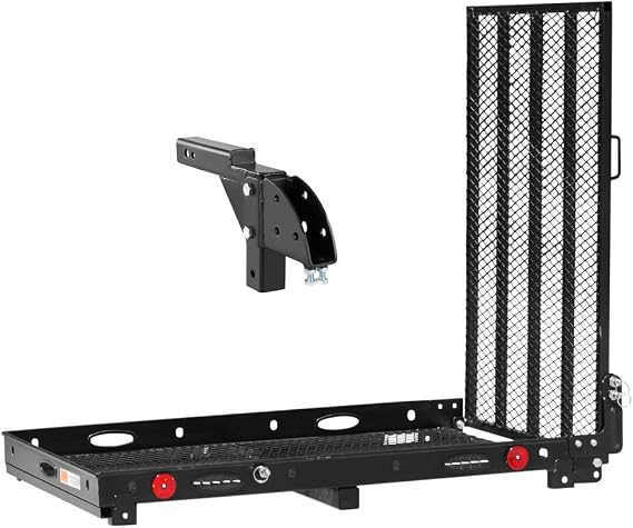 Hitch Scooter Carrier, Adapter, 400 lb Cap, Silver Spring | Includes rack with ramp, hitch adapter, folds for storage, mobility carrier