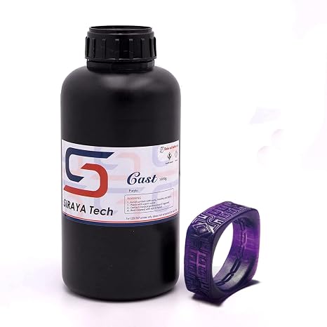 Siraya Tech Cast 3D Printer Castable Resin for Jewlery, Purple, 1kg | Easy to Print and Burn, Clean Burnout, High Resolution Castable 405nm UV Resin, Ideal for Jewelry & Metal Parts