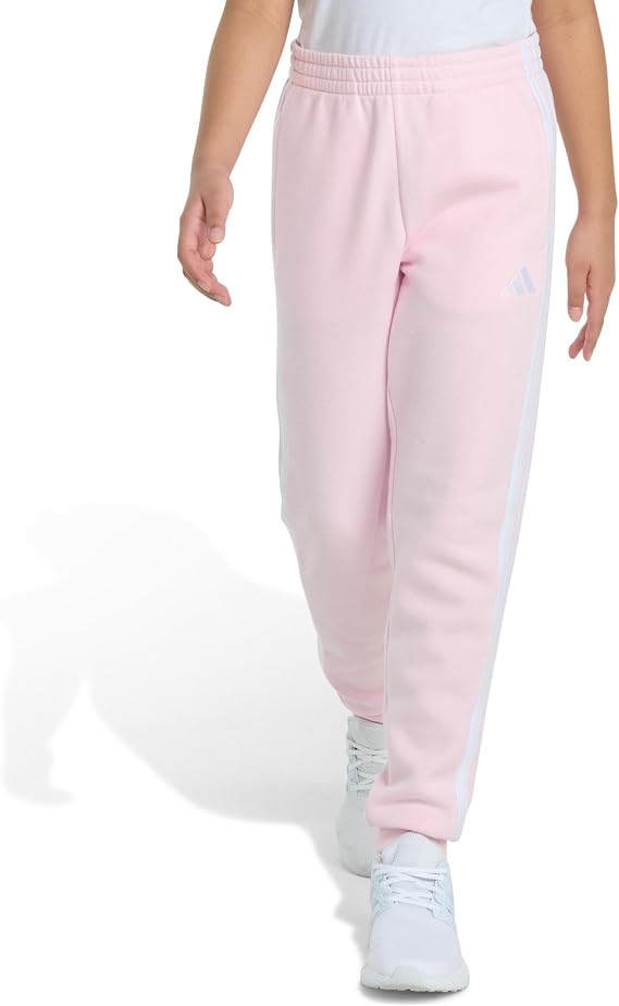 adidas Kids Girls Bold 3-Stripes Heather Fleece Jogger Casual - Grey