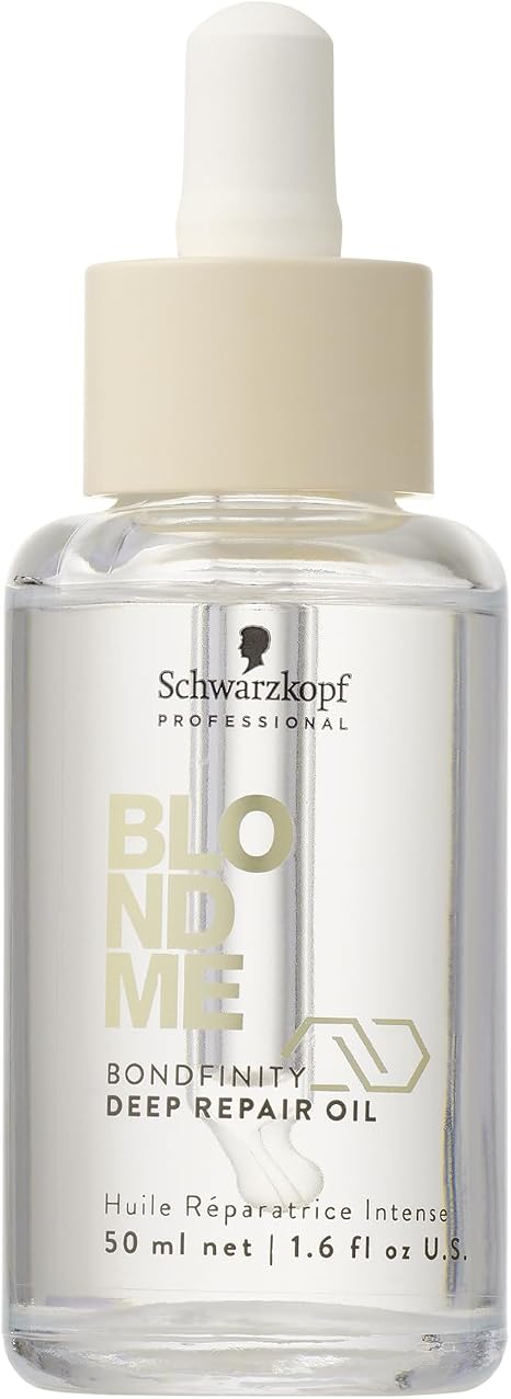 Schwarzkopf Professional BLONDME Bondfinity Deep Repair Oil Light Hair Oil Leave In Heat Protection Frizz Control Smoothing Porous Hair Repairing And Strengthening 50 ml