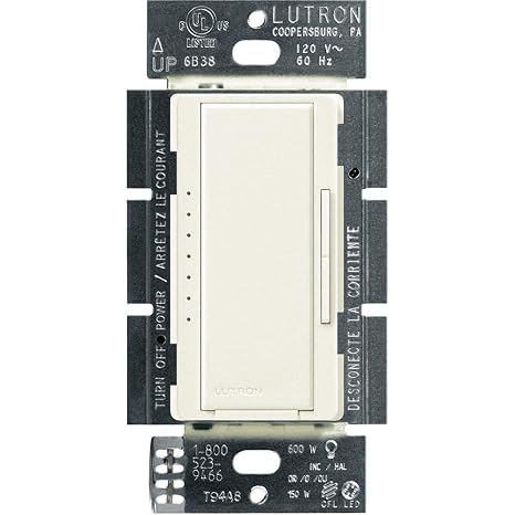 Lutron Maestro LED+ Dimmer Switch, Tap Dimmer, Single Pole/3-way