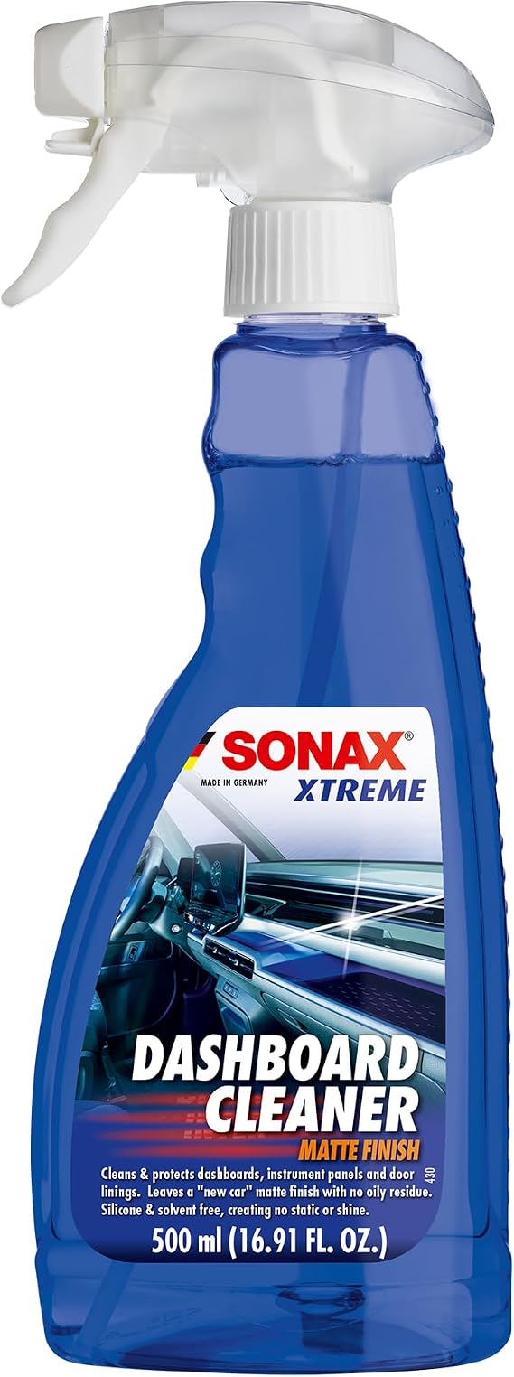 SONAX Dashboard Cleaner 283241 | Premium Interior Cleaner & Protectant for Plastic, Vinyl, Rubber | Anti-Static, Low-Glare, Matte Finish | Long Lasting Fresh Scent & Dust-Repellent Formula | 500ml