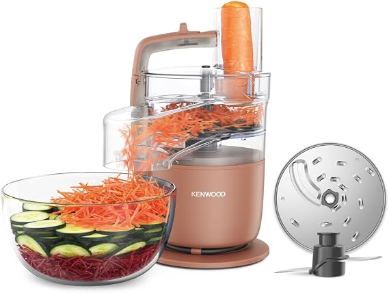 Kenwood MultiPro Go FDP22.​130RD Food Processor Chop Cut Grate Reduce in Puree and Knead 360° Express Serve Bowl 1.3 L Kneading Blades 4 mm Disc 650 W Clay Red