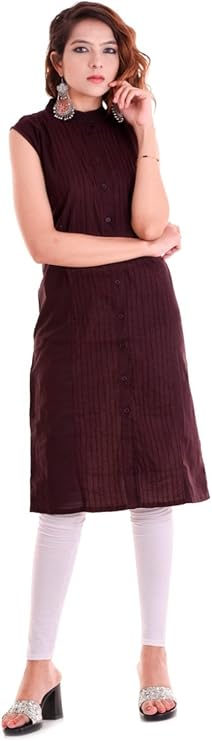 Chichi Indian Women's Plain Cotton Kurti Top