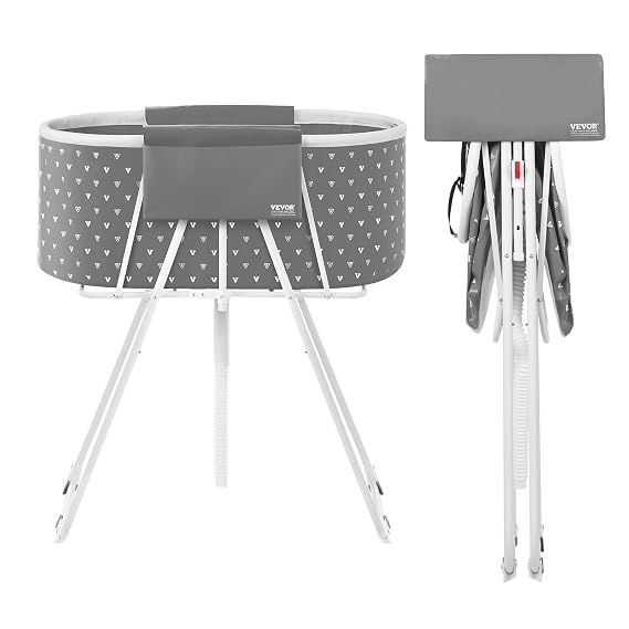 VEVOR Portable Dog Bathtub Foldable Pet Shower Station with Drain, Grey