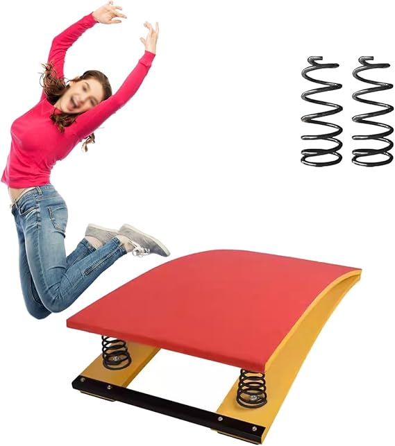Durable Gymnastics Springboard with red Jump Pad,Springboard Vault Training for Vaulting Training orTeens Backflip High Jump, Adult, Teen, Large Springboard(2 Springs 15.7x23.6x7)