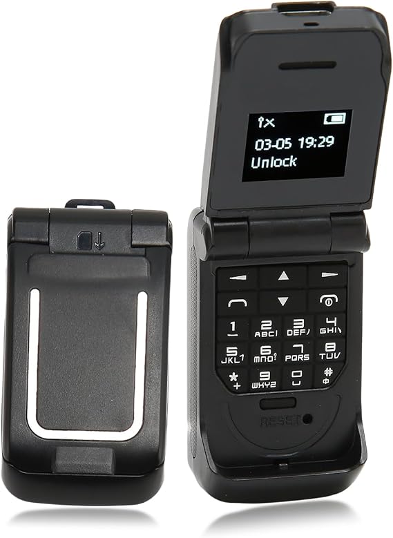 Yoidesu Unlocked Flip Phone, 0.66in Smallest Mobile Phone in The World, 2G Easy to Use Flip Cell Phone for Seniors, Super Mini Flip Phone Tiny Phone for Kids Eldelys, 300mAh Battery (Black)