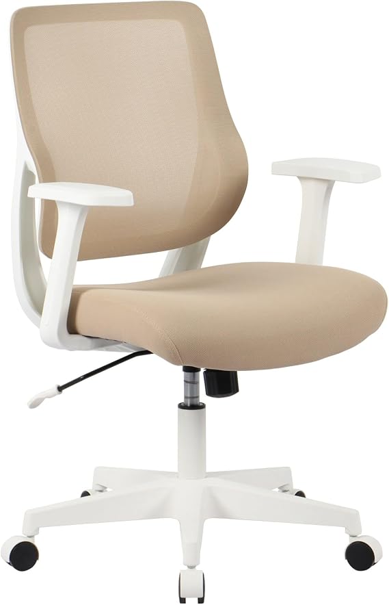 Realspace Sensi Mesh/Fabric Low-Back Task Chair, Oatmeal/White, BIFMA Compliant
