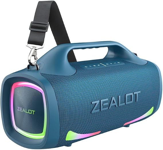 ZEALOT Bluetooth Speaker, 120W Booming Sound Speakers Wireless, Dual Pairing, XBass, BT 5.3, 24000mAh Power Bank, Portable Outdoor Waterproof Speaker for Camping, Beach Party(Dark Blue)