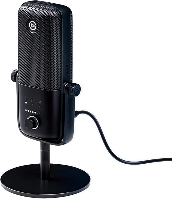 Elgato Wave:3 USB Condenser Microphone for Streaming | Cardioid capsule, 24-bit/96kHz audio, Anti-distortion Clipguard, Free mixer software, Plug and play, For Mac and PC