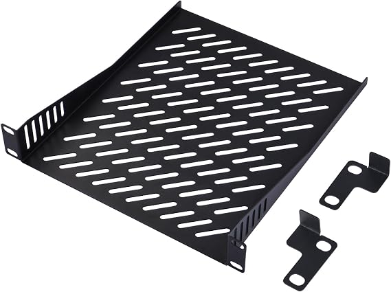 GeeekPi 10 inch 1U Rack Shelf, 10.23inch Depth, 1U Server Rack Shelf Vented Rack Mount Cantilever Tray for DeskPi Rackmate T2/T0 Plus/T1 Plus/TL1/ T1/2 Network Cabinet