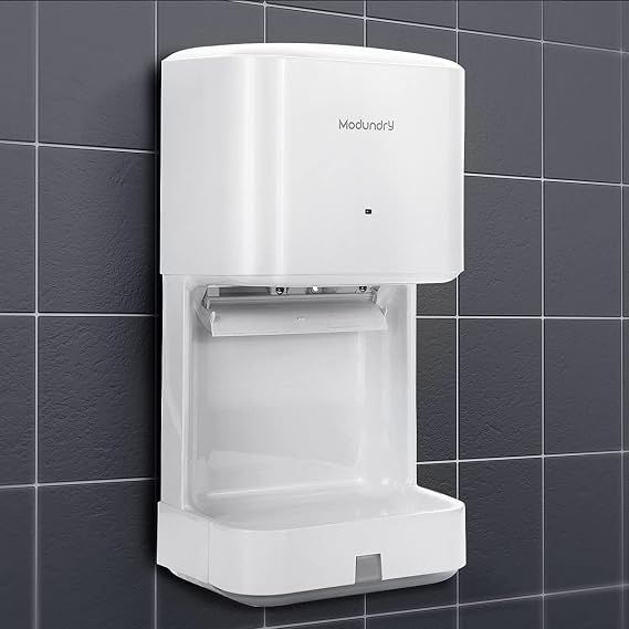 Hand Dryer Automatic Electric Fast Dry High Speed Hand Dryers with Drain Tray for Bathroom Commercial and Home (White)