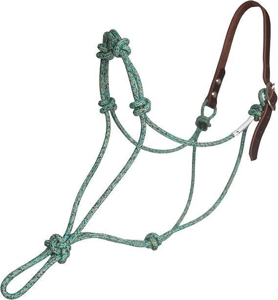 Custom Quick Release Stiff Rope Halter with Leather Crown