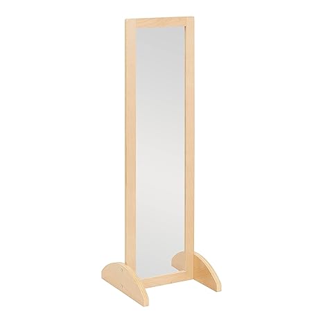 ECR4Kids Single-Sided Wooden Bi-Directional Mirror, Montessori, Natural