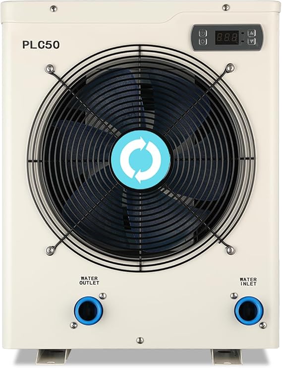 ECOPOOLTECH Swimming Pool Heater EU50, Max 16184btu Electric Pool Heat Pumps for Above Ground Pools up to 5000Gallons, Titanium Heat Exchanger, 5.62 COP, High Efficient, 110V-120V