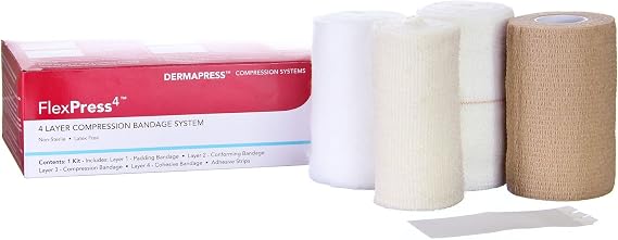 DermaRite Elastic 4 Layer Compression Bandage System, 1 ct