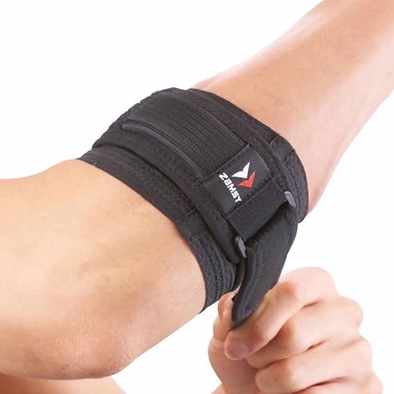 Zamst Elbow Band Sports Elbow Brace With Pressure Pad For Tennis and Golf Elbow-for Tennis, Golf, Pickleball, Badminton-Black, Small