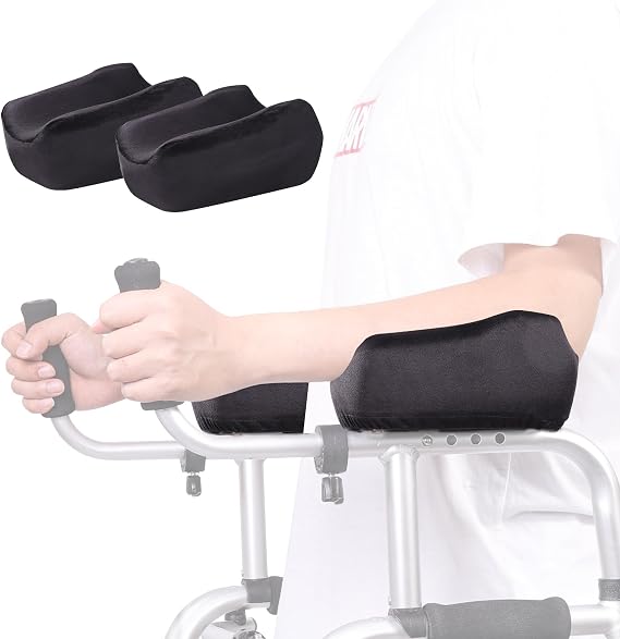 Upright Walker Forearm Pads (2pcs) - Stand Up Walker Accessories for Seniors, Soft, Comfortable Rest for Arms, Tall Upwalker Handle Cushions, Machine Washable - Nonslip Bottom (Only Pads)