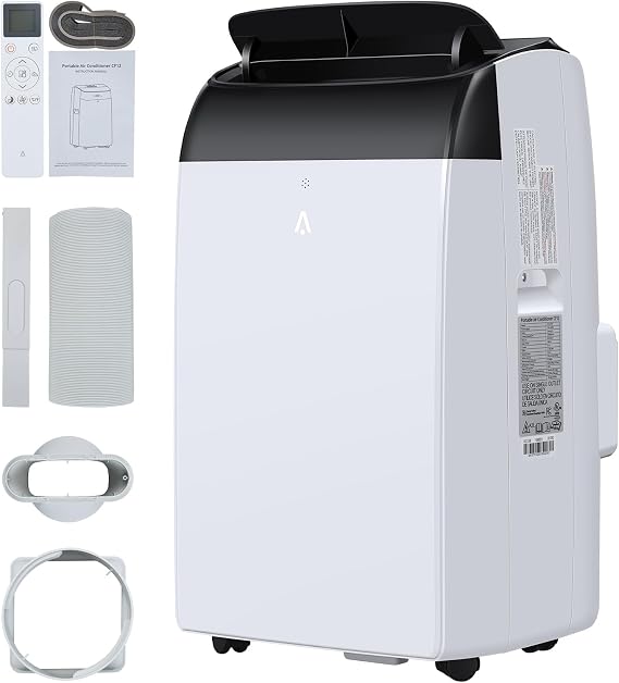 12000 BTU Portable Air Conditioners with Remote Control, 3-in-1 Free Standing Cooling AC Unit with Fan & Dehumidifier, Cools Room up to 550 sq.ft, Smart/Sleep Mode,3 Speed,24H Timer,Window Kit