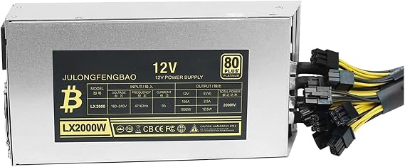2000W PSU Antminer Bitmain 2000w Power Supply 6PIN Antminer T9 ETH PSU antminer S9 S7 L3 BTC LTC 1800W Miner Power Supply