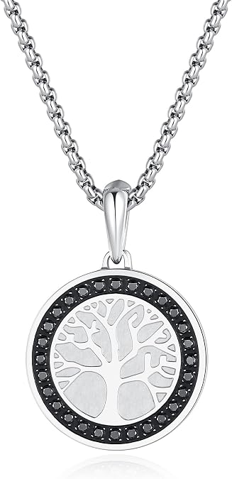 GAVU Stainless Steel Tree of Life Pendant Necklace for Men, Tree of Life Jewelry, Tree of Life Necklace for Men