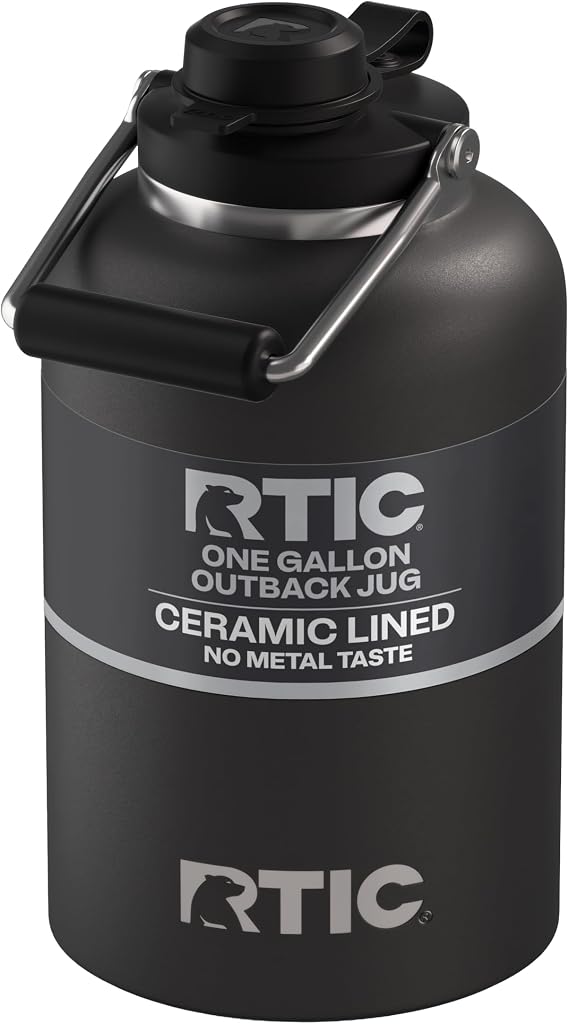 RTIC 1 Gallon Outback Jug, Ceramic Lined, Black
