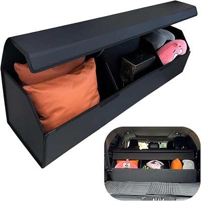 Car Trunk Organizer For Hyundai Sonata Hybrid - Custom Fit,All-Season Use,Large Space Outdoor Trunk Organizer Leather,black,For Hyundai Sonata Hybrid 2016-2019