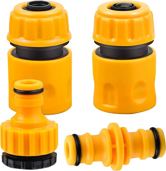 Garden Hose Connector Set - Quick, Waterstop, Snap & Threaded Tap Connectors for 3/4" & 1/2" Hose