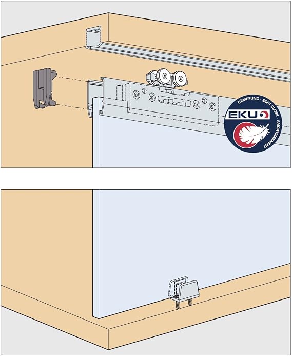 HAWA Clipo 36 G is Sliding Door Fitting for 1 Sliding Glass Door (Inner Front) up to 36 kg