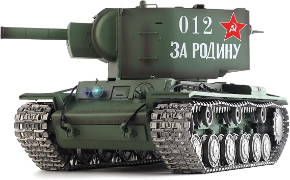 Heng Long Modified Ver. rc Tanks 1/16 Soviet KV-2 Heavy Tank Model 3949(TK7.0 &2.4GHz)(Metal Track)(360Rotating Turret & Metal Road &Sprocket & Idle Wheel, Age 14+)
