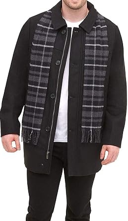 Dockers Men's Weston Wool Blend Coat With Scarf (Regular and Big & Tall)