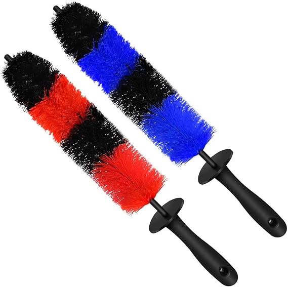 Linkhood 2-Pack Master Wheel Brush, Easy Reach Wheel and Rim Detailing Brush 18 Long Soft Bristle, Car Wheel Brush, Rim Tire Detail Brush,Multipurpose use for Wheels,Rims,Exhaust Tips,Motorcycles