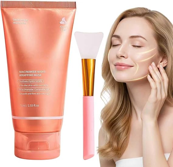 Collagen Night Wrapping Mask,Gentle Collagen Mask,Instantly Softens and Smooths Skin,Brightens Complexion,Easy to Use