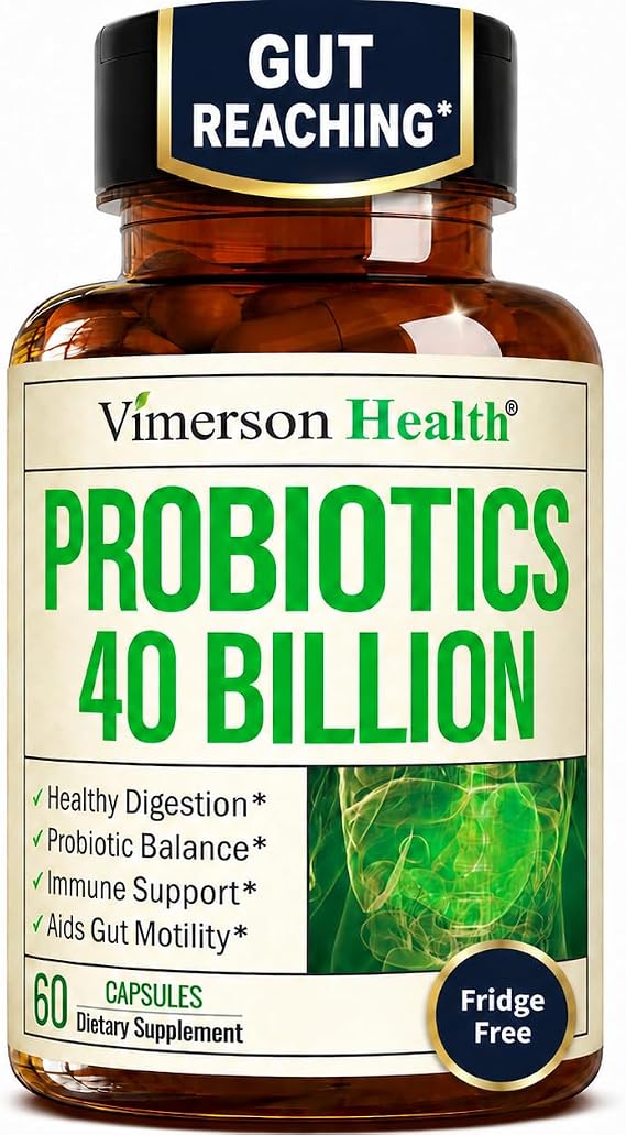 Probiotics for Women & Men with Prebiotics - 40 Billion CFU for Digestive Health, Gut Health & Immune Support Supplement - Lactobacillus Acidophilus - Vegetarian, Soy & Dairy Free