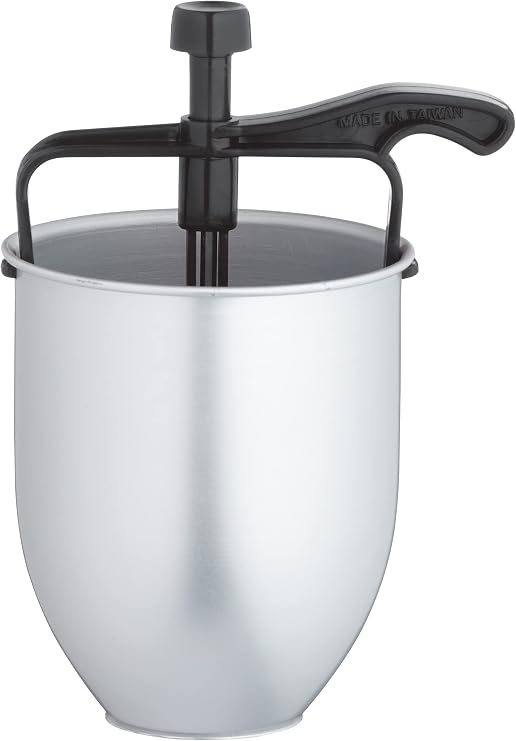 KitchenCraft Home Made Pancake Dispenser Non Stick, Metal Kitchen Accessory for Doughnuts and Batter, with Recipes in Gift Box, 12.5 x 1 x 17 cm, Silver