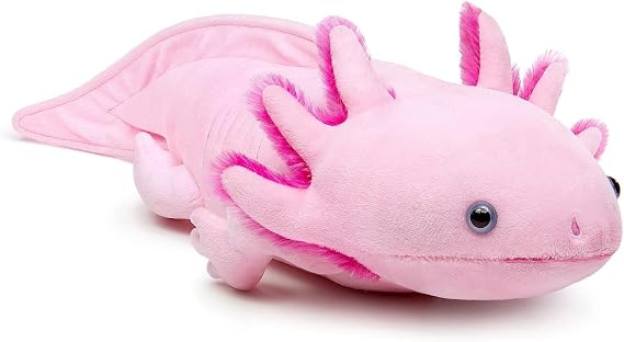Lifelike Axolotl Plush Toy, Realistic Pink Axolotl Teddy Stuffed Animal, Cute Amphibians Unique Pillow Toy Gift, 17 Inch