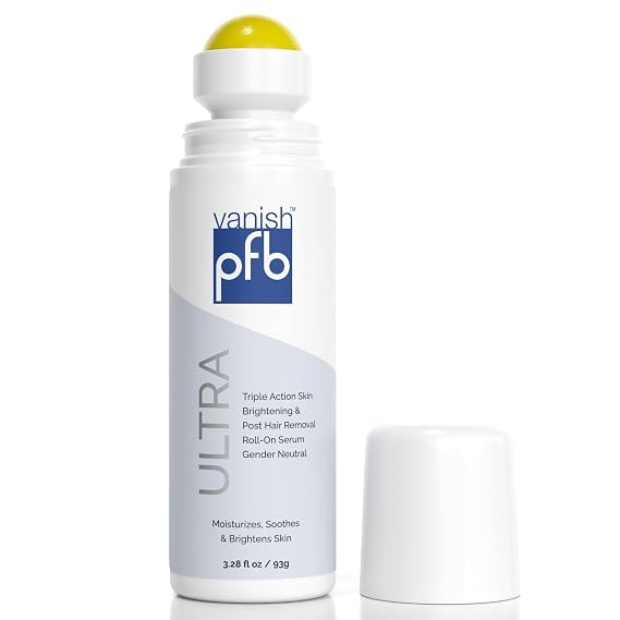 PFB Vanish Ultra Chromabright Ingrown Hair Treatment (3.28 oz) Triple Action Dark Spot Remover After Shave Smoothing Solution, Moisturizes, Relieves & Softens Skin, Razor Bump Stopper NEW Formula