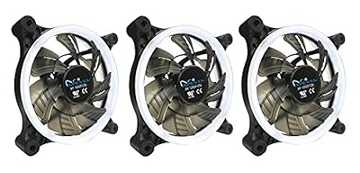 APEVIA 312L-CWH 120mm Silent Dual Rings White LED Fan with 32 x LEDs & 8 x Anti-Vibration Rubber Pads 3 Pk