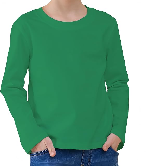 Toddler Boys Long Sleeve Shirt Cotton Crewneck Tees Basic Layering T-Shirt