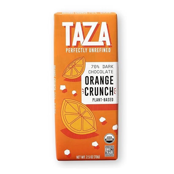 Taza Chocolate 70% Dark Orange Crunch Bar