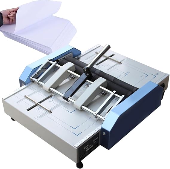 Electric Paper Book Stapler Creaser, A3 Automatic Booklet Folding Machine Folder + Stapler - Binding Machine Maker, for Efficient
