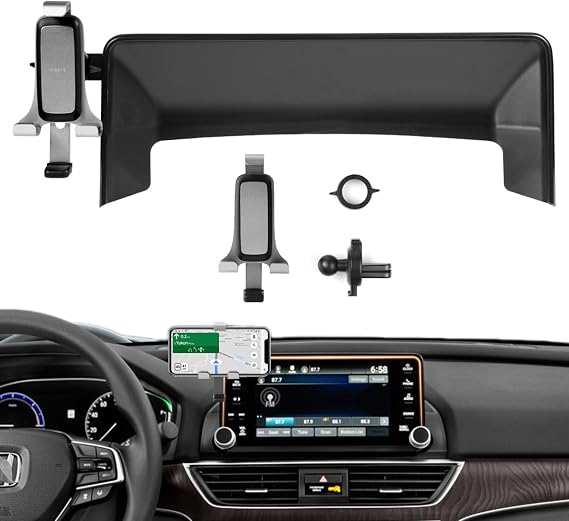 Autorder Car Phone Holder for Honda Accord 2018-2022 Accessories Air Vent Screen Fixed Clip 360 Rotation Cell Phone Mount Hands-Free Anti-Vibration(Two Installation Methods)