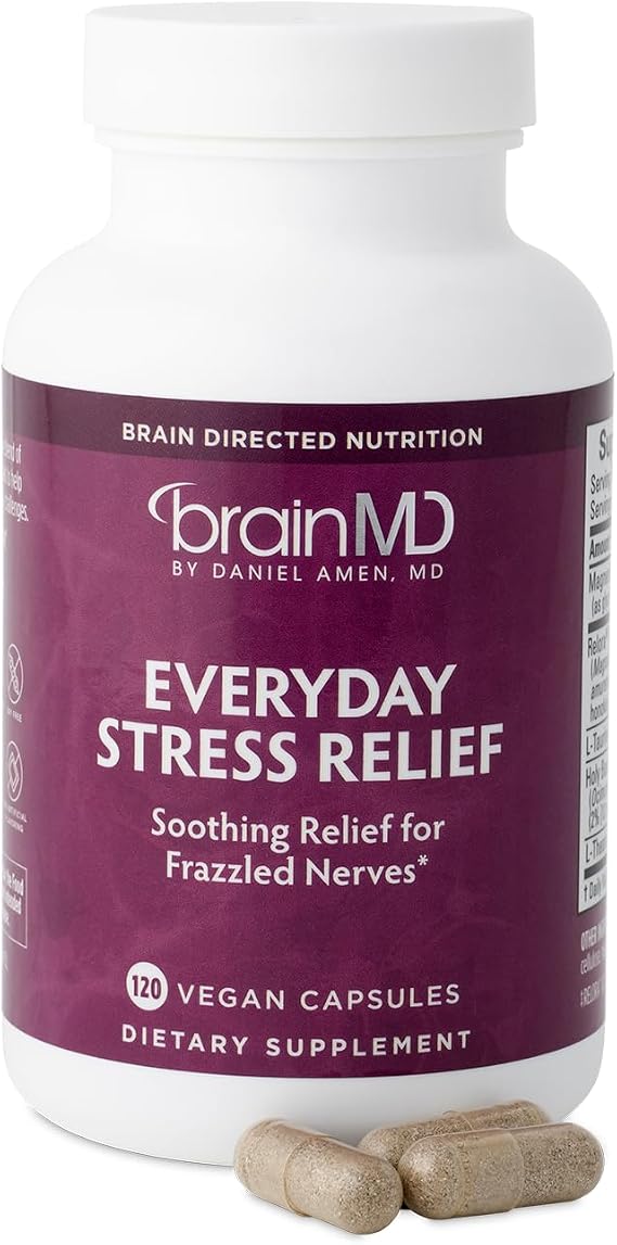 BrainMD Everyday Stress Relief, Non-Drowsy Capsules, 120 Count
